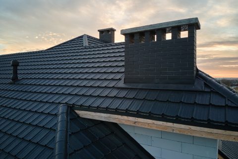 Clay tile profile roofing sheet : By SRS Colour Roof in Salem, India
